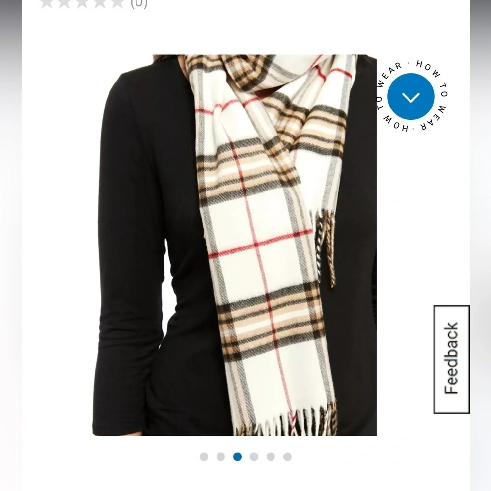 Two Winter Plaid Scarves - Cream and Pink